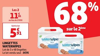 Promoties Lingettes waterwipes - WaterWipes - Geldig van 16/04/2024 tot 21/04/2024 bij Auchan