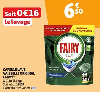 Promoties Capsule lave vaisselle original fairy - Fairy - Geldig van 16/04/2024 tot 21/04/2024 bij Auchan