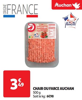 Promotions Chair ou farce auchan - Produit Maison - Auchan Ronq - Valide de 16/04/2024 à 21/04/2024 chez Auchan Ronq