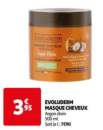 Promoties Evoluderm masque cheveux - Evoluderm - Geldig van 16/04/2024 tot 22/04/2024 bij Auchan