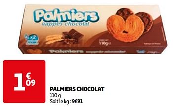 Promoties Palmiers chocolat - Huismerk - Auchan - Geldig van 16/04/2024 tot 22/04/2024 bij Auchan