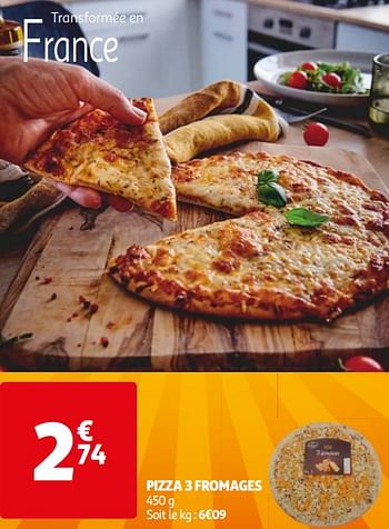 Promoties Pizza 3 fromages - Huismerk - Auchan - Geldig van 16/04/2024 tot 22/04/2024 bij Auchan