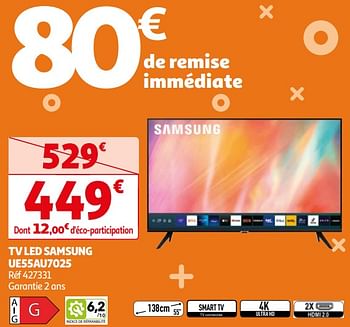 Promoties Samsung tv led samsung ue55au7025 - Samsung - Geldig van 16/04/2024 tot 22/04/2024 bij Auchan