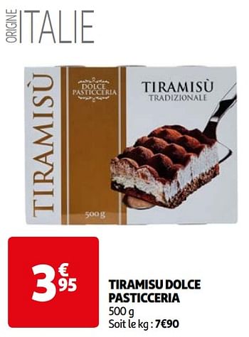 Promoties Tiramisu dolce pasticceria - Huismerk - Auchan - Geldig van 16/04/2024 tot 22/04/2024 bij Auchan
