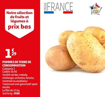 Promoties Pommes de terre de consommation - Huismerk - Auchan - Geldig van 16/04/2024 tot 22/04/2024 bij Auchan