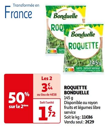 Promoties Roquette bonduelle - Bonduelle - Geldig van 16/04/2024 tot 22/04/2024 bij Auchan