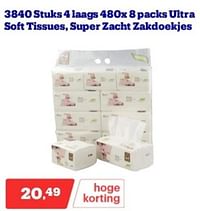 3840 stuks 4 laags 480x 8 packs ultra soft tissues super zacht zakdoekjes-Huismerk - Bol.com