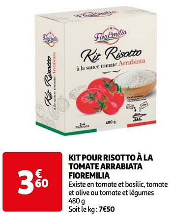 Promoties Kit pour risotto à la tomate arrabiata fioremilia - Fior Emilia - Geldig van 16/04/2024 tot 22/04/2024 bij Auchan