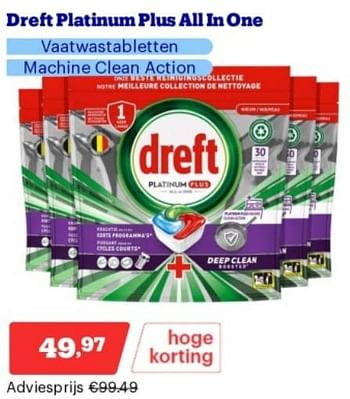 Promoties Dreft platinum plus all in one - Dreft - Geldig van 15/04/2024 tot 21/04/2024 bij Bol.com
