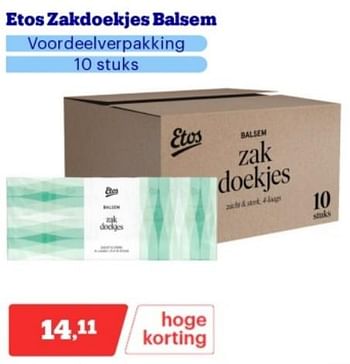 Promotions Etos zakdoekjes balsem - Produit Maison - Bol.com - Valide de 15/04/2024 à 21/04/2024 chez Bol.com