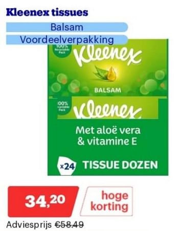Promotions Kleenex tissues balsam - Kleenex - Valide de 15/04/2024 à 21/04/2024 chez Bol.com