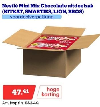 Promoties Nestlé mini mix chocolade uitdeelzak - Nestlé - Geldig van 15/04/2024 tot 21/04/2024 bij Bol.com