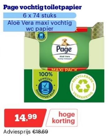 Promoties Page vochtig toiletpapier - Page - Geldig van 15/04/2024 tot 21/04/2024 bij Bol.com