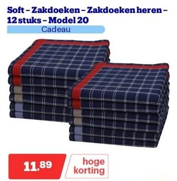 Promoties Soft zakdoeken zakdoeken heren - Huismerk - Bol.com - Geldig van 15/04/2024 tot 21/04/2024 bij Bol.com