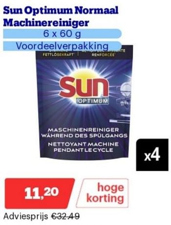 Promoties Sun optimum normaal machinereiniger - Sun - Geldig van 15/04/2024 tot 21/04/2024 bij Bol.com