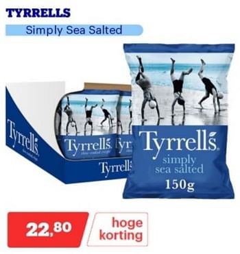 Promotions Tyrrells simply sea salted - Tyrrells - Valide de 15/04/2024 à 21/04/2024 chez Bol.com