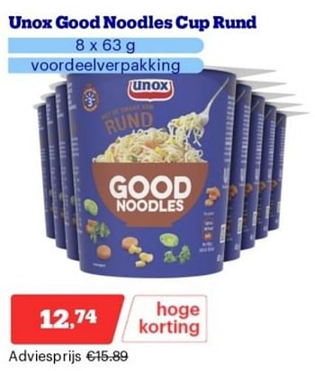 Promoties Unox good noodles cup rund - Unox - Geldig van 15/04/2024 tot 21/04/2024 bij Bol.com