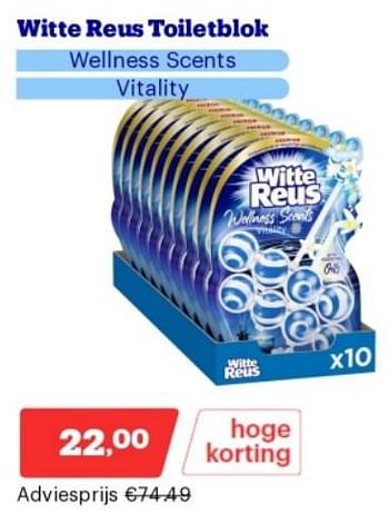 Promotions Witte reus toiletblok wellness scents - Witte reus - Valide de 15/04/2024 à 21/04/2024 chez Bol.com