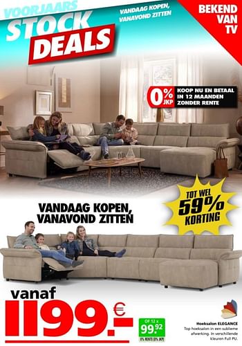 Promoties Hoeksalon elegance - Huismerk - Seats and Sofas - Geldig van 02/04/2024 tot 21/04/2024 bij Seats and Sofas