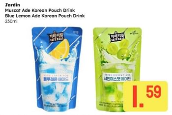 Promotions Jardin muscat ade korean pouch drink blue lemon ade korean pouch drink - Jardin - Valide de 16/04/2024 à 28/04/2024 chez Ochama