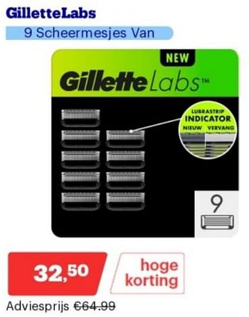 Promotions Gillette labs 9 scheermesjes - Gillette - Valide de 15/04/2024 à 21/04/2024 chez Bol.com