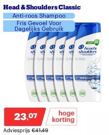 Promoties Head + shoulders classic anti roos shampoo - Head & Shoulders - Geldig van 15/04/2024 tot 21/04/2024 bij Bol.com