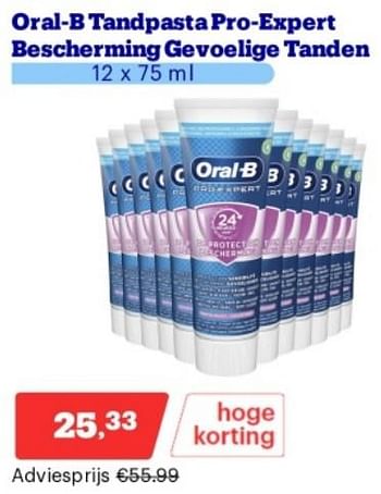 Promotions Oral-b tandpasta pro expert bescherming gevoelige tanden - Oral-B - Valide de 15/04/2024 à 21/04/2024 chez Bol.com