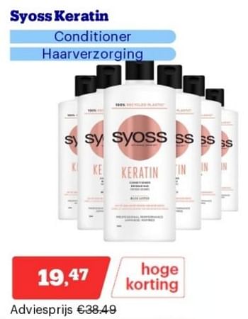 Promoties Syoss keratin conditioner - Syoss - Geldig van 15/04/2024 tot 21/04/2024 bij Bol.com