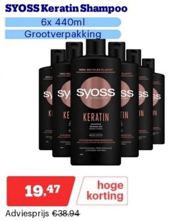 Promotions Syoss keratin shampoo - Syoss - Valide de 15/04/2024 à 21/04/2024 chez Bol.com