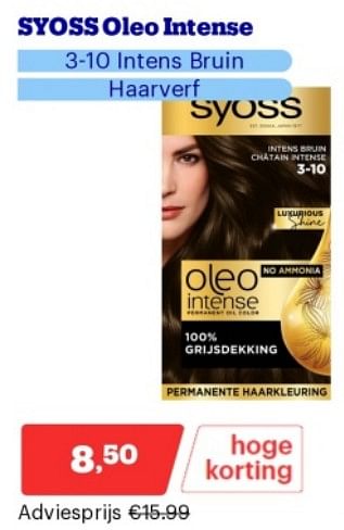 Promotions Syoss oleo intense - Syoss - Valide de 15/04/2024 à 21/04/2024 chez Bol.com