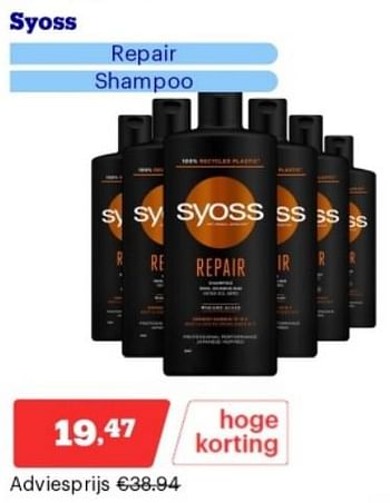 Promotions Syoss repair shampoo - Syoss - Valide de 15/04/2024 à 21/04/2024 chez Bol.com