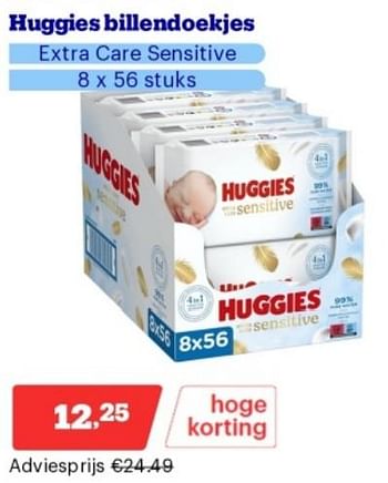 Promotions Huggies billendoekjes extra care sensitive - Huggies - Valide de 15/04/2024 à 21/04/2024 chez Bol.com