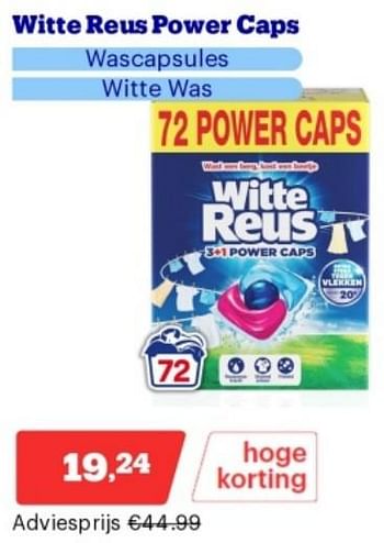 Promoties Witte reus power caps wascapsules - Witte reus - Geldig van 15/04/2024 tot 21/04/2024 bij Bol.com