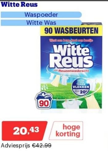 Promotions Witte reus waspoeder - Witte reus - Valide de 15/04/2024 à 21/04/2024 chez Bol.com