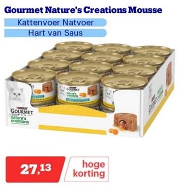 Promoties Gourmet nature`s creations mousse - Purina - Geldig van 15/04/2024 tot 21/04/2024 bij Bol.com