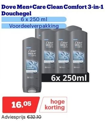 Promoties Dove ment care clean comfort 3 in 1 douchegel - Dove - Geldig van 15/04/2024 tot 21/04/2024 bij Bol.com