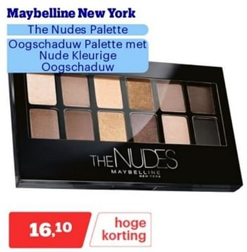 Promoties Maybelline new york the nudes palette - Maybelline - Geldig van 15/04/2024 tot 21/04/2024 bij Bol.com