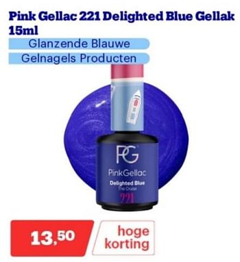 Promoties Pink gellac 221 delighted blue gellak - Pink Gellac - Geldig van 15/04/2024 tot 21/04/2024 bij Bol.com