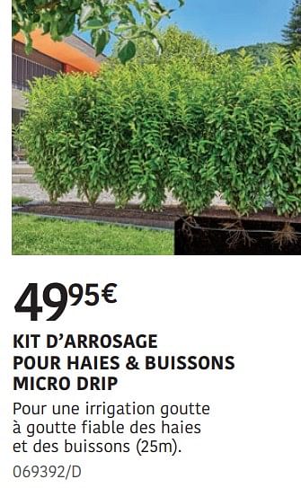 Promoties Kit d`arrosage pour haies + buissons micro drip - Gardena - Geldig van 04/04/2024 tot 30/06/2024 bij HandyHome