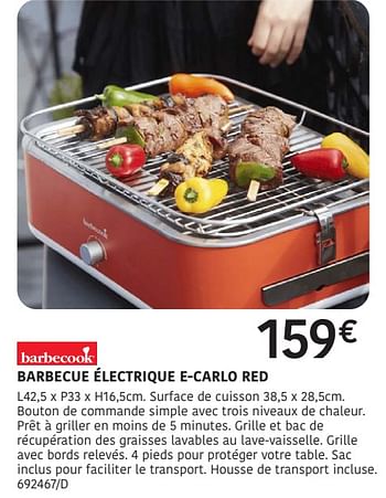 Promoties Barbecue électrique e carlo red - Barbecook - Geldig van 04/04/2024 tot 30/06/2024 bij HandyHome
