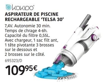 Promoties Kokido aspirateur de piscine rechargeable telsa 30 - Kokido - Geldig van 04/04/2024 tot 30/06/2024 bij HandyHome