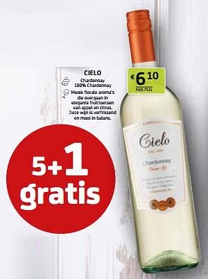 Promoties Cielo chardonnay - Witte wijnen - Geldig van 12/04/2024 tot 25/04/2024 bij BelBev