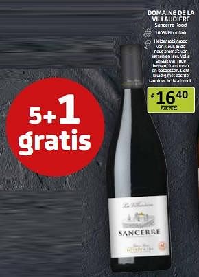 Promotions Domaine de la villaudière sancerre rood - Vins rouges - Valide de 12/04/2024 à 25/04/2024 chez BelBev
