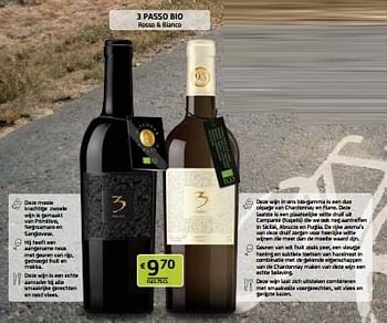 Promoties 3 passo bio rosso + bianco - Rode wijnen - Geldig van 12/04/2024 tot 25/04/2024 bij BelBev