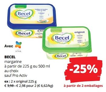 Promotions Becel margarine original - Becel - Valide de 11/04/2024 à 24/04/2024 chez Spar (Colruytgroup)