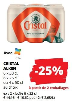 Promoties Cristal alken boîte - Cristal - Geldig van 11/04/2024 tot 24/04/2024 bij Spar (Colruytgroup)