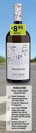 Promotions Manzane pinot grigio delle venezie doc - Vins blancs - Valide de 12/04/2024 à 25/04/2024 chez BelBev