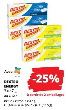 Promoties Dextro energy citron - Dextro Energy - Geldig van 11/04/2024 tot 24/04/2024 bij Spar (Colruytgroup)