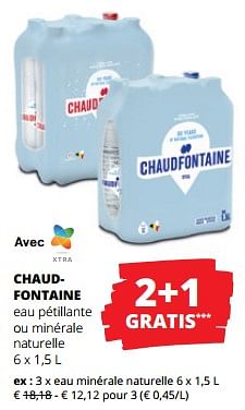 Promotions Eau minérale naturelle - Chaudfontaine - Valide de 11/04/2024 à 24/04/2024 chez Spar (Colruytgroup)