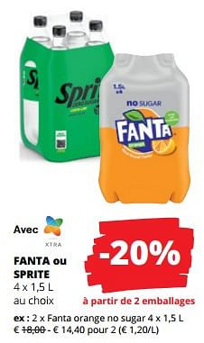Promoties Fanta orange no sugar - Fanta - Geldig van 11/04/2024 tot 24/04/2024 bij Spar (Colruytgroup)
